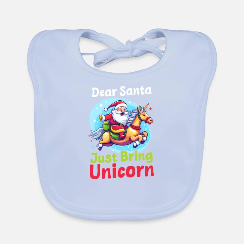 Weihnachten Einhorn Weihnachtsmann Bring einfach Einhorn Baby Bio-Lätzchen