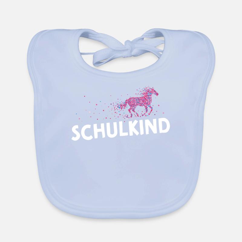 Einschulung Schulkind Pferde Pferdemädchen Reiten Baby Bio-Lätzchen