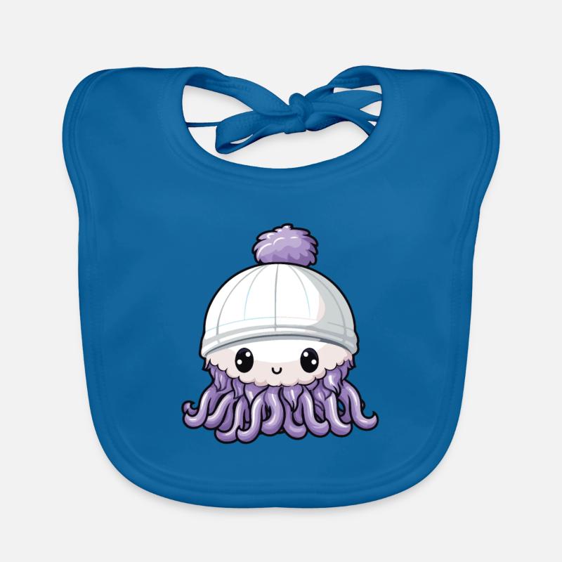 Oktopus Winter Krake Comic Baby Bio-Lätzchen