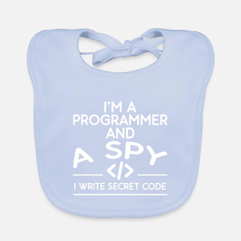 I'm A Programmer And A Spy, I Write Secret Code 4 Baby Bio-Lätzchen