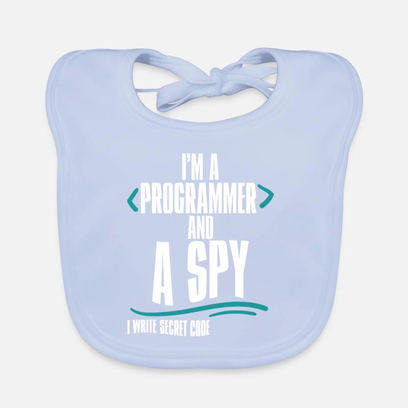 I'm A Programmer And A Spy, I Write Secret Code 2 Baby Bio-Lätzchen
