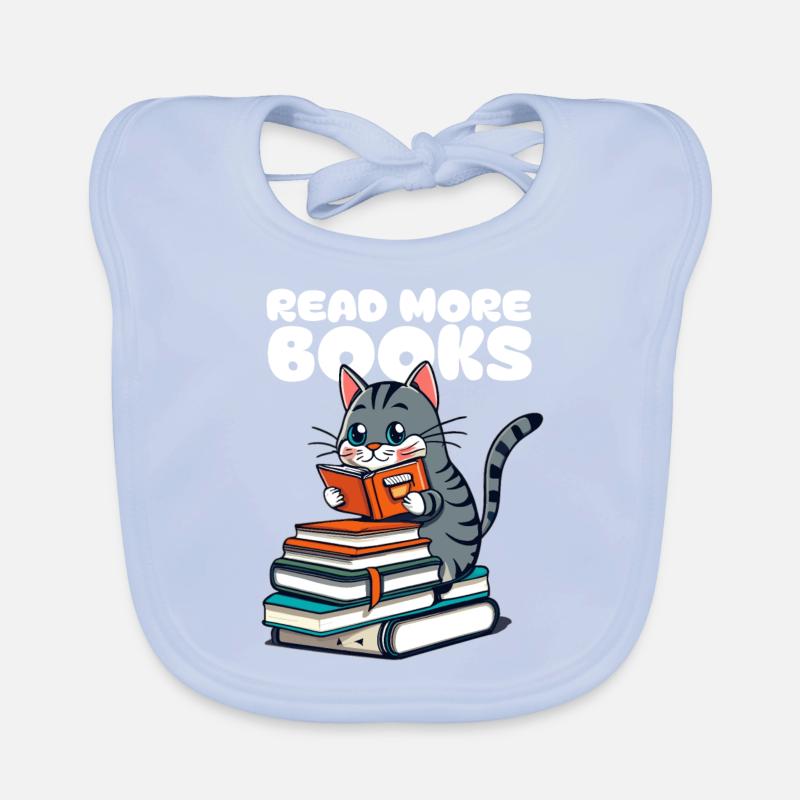 Kleine Katze liebt Bücher und liest ein Buch Baby Bio-Lätzchen