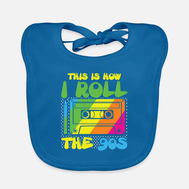 This is how i roll the 90s - Baby Bio-Lätzchen - Pfauenblau