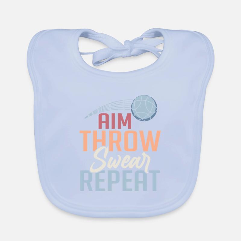 Aim Throw Swear Repeat Bocce Team Petangue Baby Bio-Lätzchen