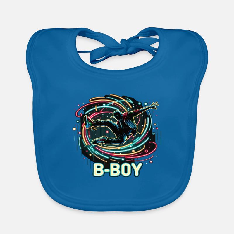 Breakdance Breakdancer Breakdance Enfants - Bavoir bio Bébé - bleu paon