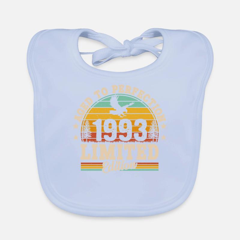 1993 - 30th Birthday Retro Organic Baby Bibs