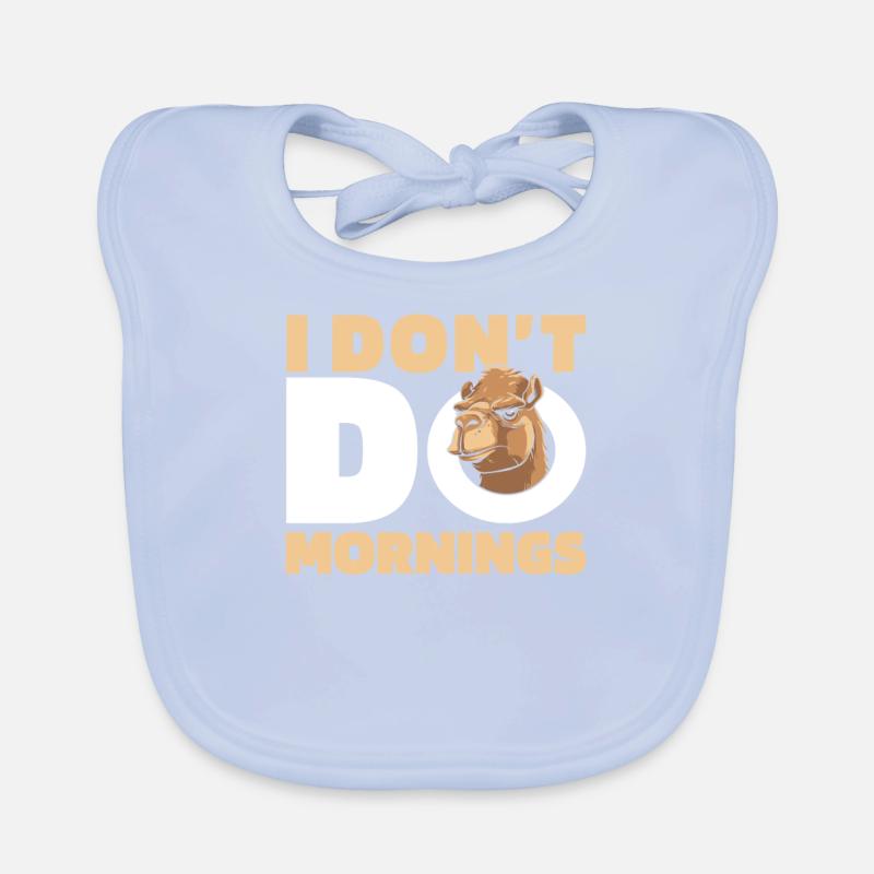 Camel Funny I Don't Do Mornings Organic Baby Bibs