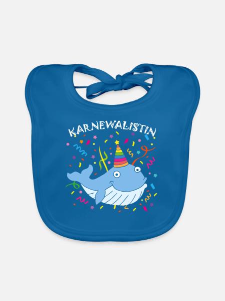 Karnevalist Kölner Karneval Fasching Konfetti - Baby Bio-Lätzchen - Pfauenblau - Vorne