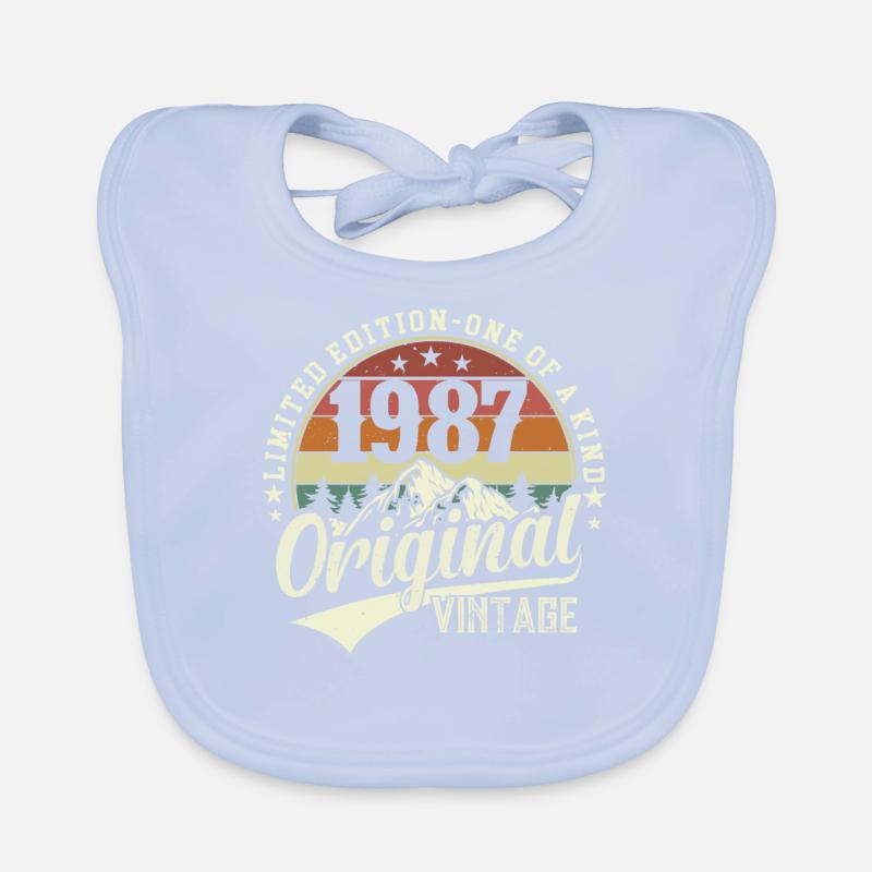 Cadeau élégant pour le 37e anniversaire de 1987 Bavoir bio Bébé