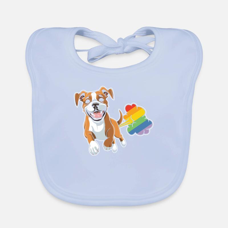 Boxer Hund Deutscher Boxer Regenbogen Baby Bio-Lätzchen