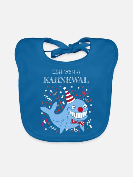 Karneval Fasching Kölsch Köln Kölle Alaaf Rot Weiß - Baby Bio-Lätzchen - Pfauenblau