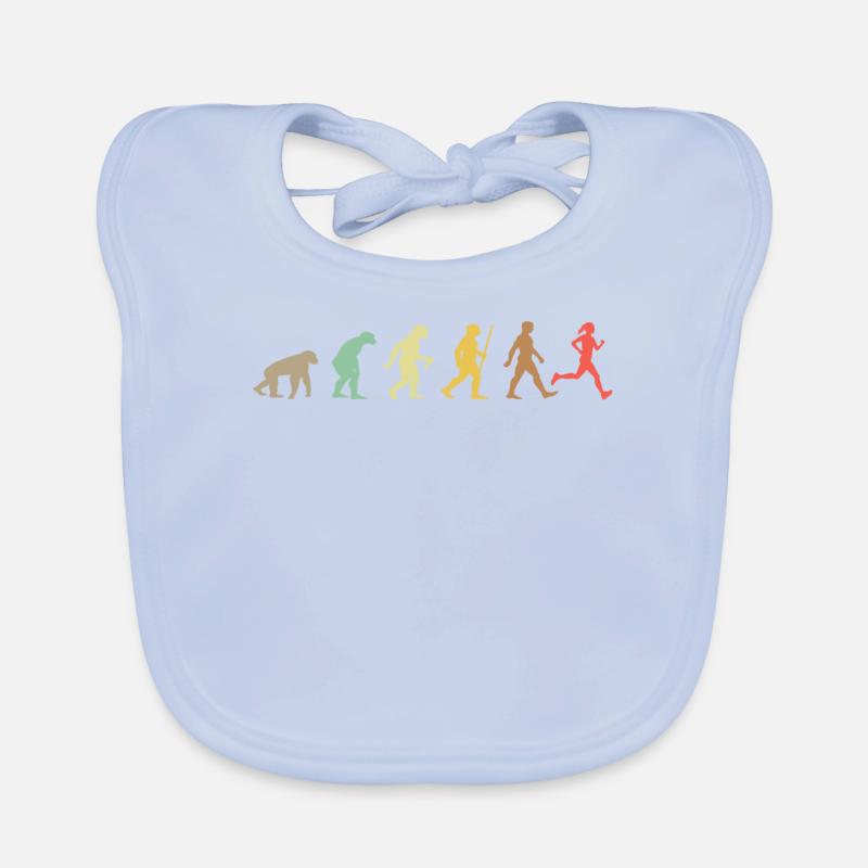 Lauf Retro Running Evolution Funny Runner Marathon Baby Bio-Lätzchen