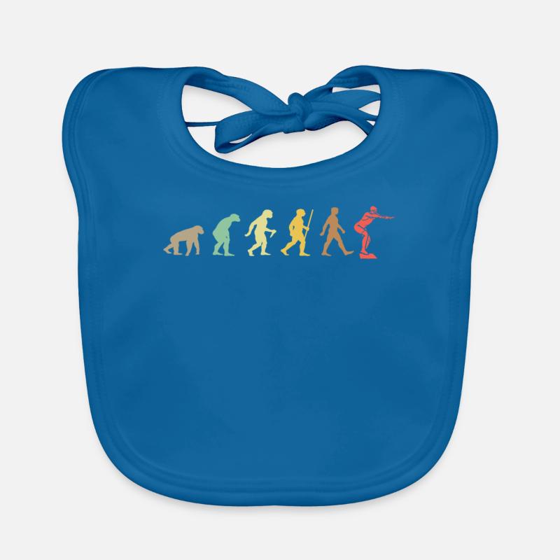 Swim Retro Swimming Evolution Lustiger Schwimmer - Baby Bio-Lätzchen - Pfauenblau
