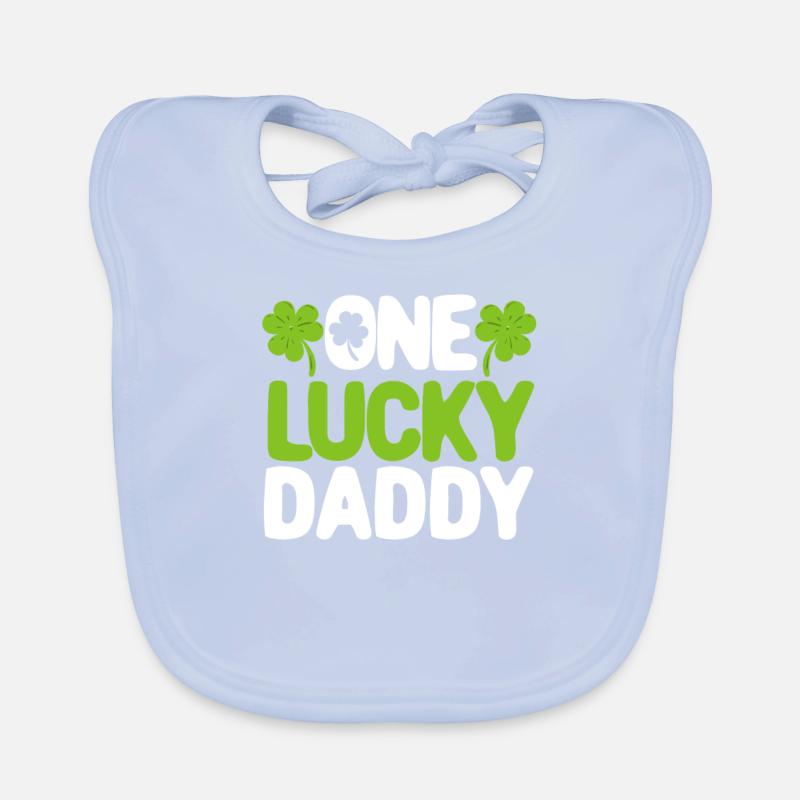 One Lucky Daddy Matching Family St Patrick's Day Organic Baby Bibs