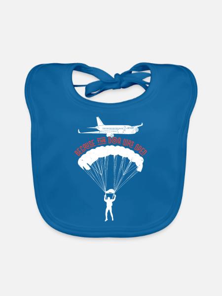 Because The Door Was Open Skydiver Skydiving - Baby Bio-Lätzchen - Pfauenblau - Vorne