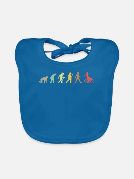 Fahrrad Retro Cycling Evolution Fahrrad - Baby Bio-Lätzchen - Pfauenblau - Vorne