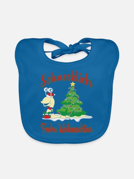 Schnecklich Frohe Weihnachten - Baby Bio-Lätzchen - Pfauenblau