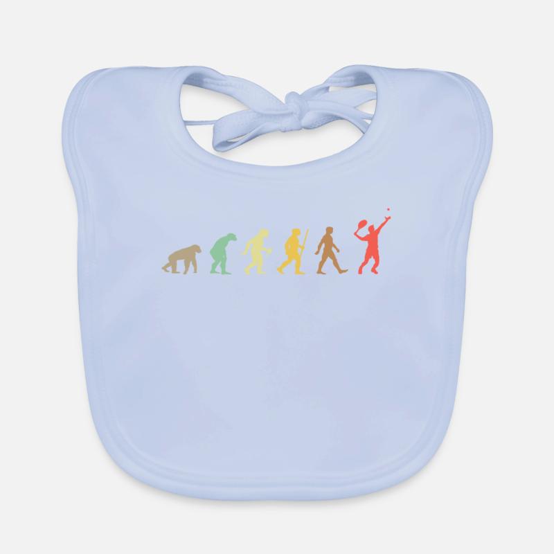 Vintage Tennis RetroTennis Player Evolution Organic Baby Bibs