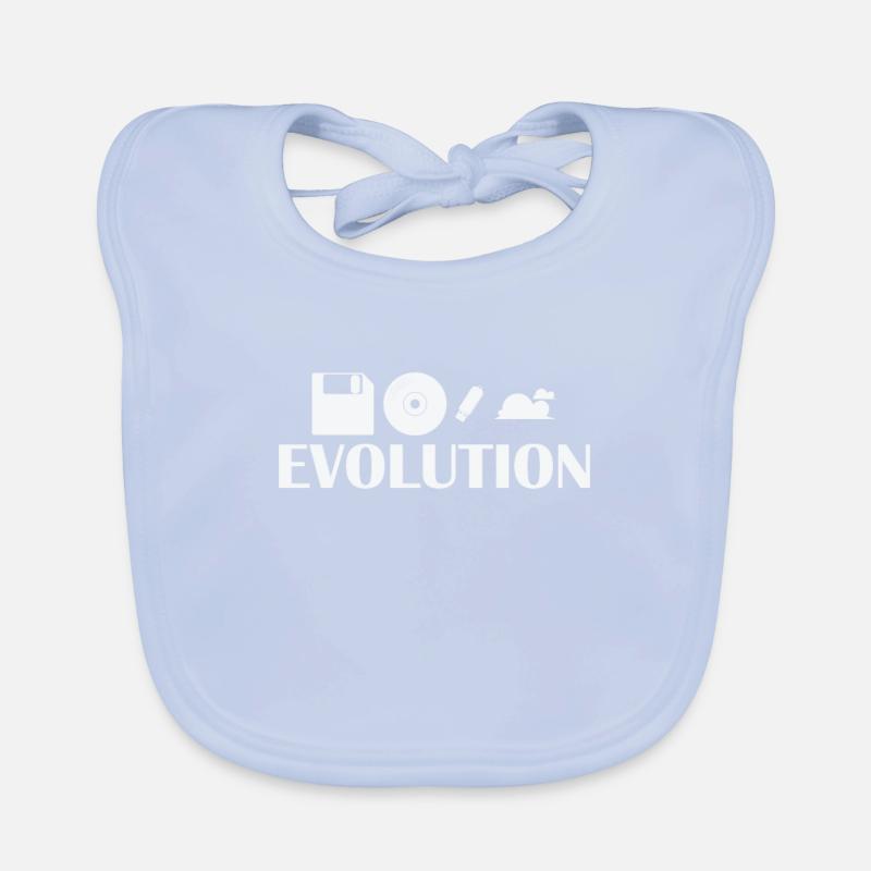Evolution Floppy CD USB Stick Cloud Organic Baby Bibs