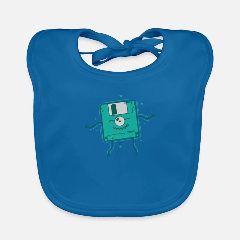 Floppy Disk Dances Retro Storage Module Disk Organic Baby Bibs