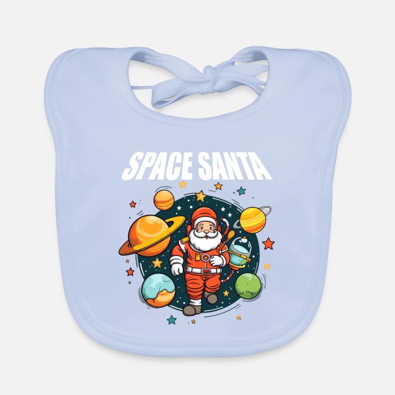 Père Noël de l’espace planète de l’espace drôle Bavoir bio Bébé