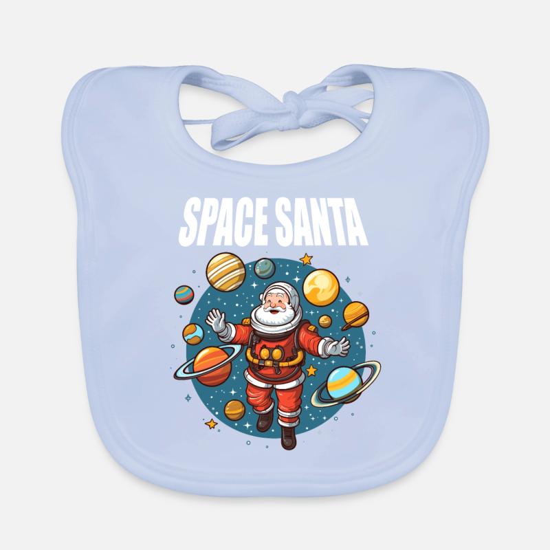 Le Père Noël dans l’espace souhaite un joyeux Noël Bavoir bio Bébé