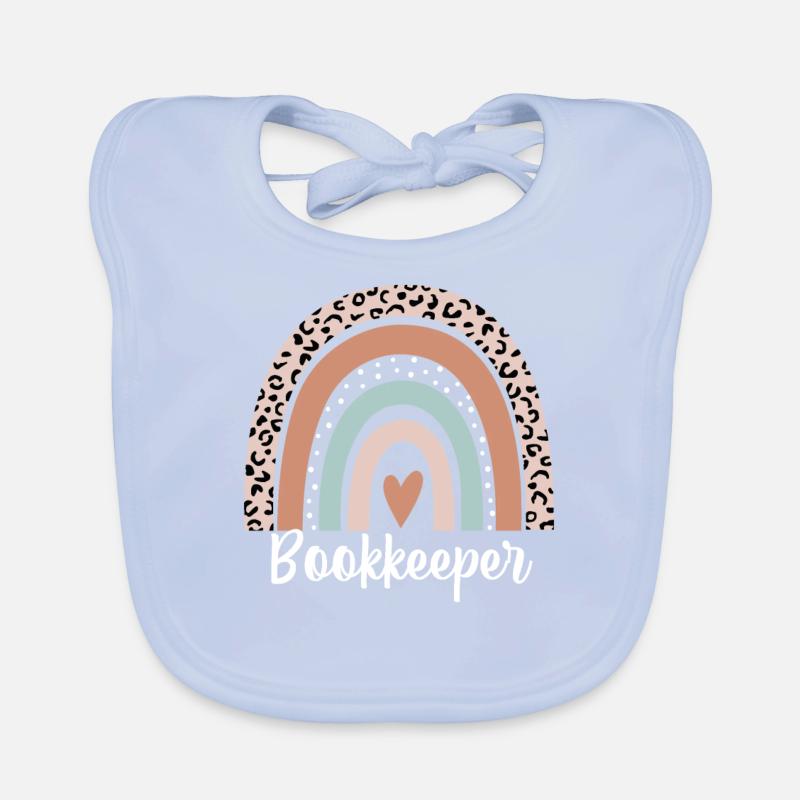 Comptable Arc-en-ciel Léopard Drôle Comptable Bavoir bio Bébé