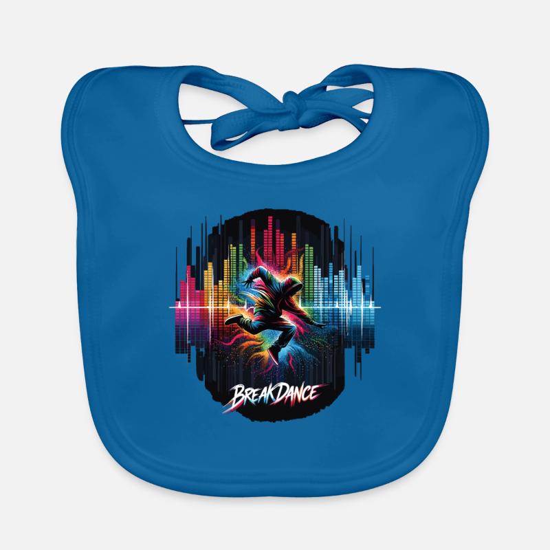 Breakdance Breakdancer Breakdance Enfants - Bavoir bio Bébé - bleu paon