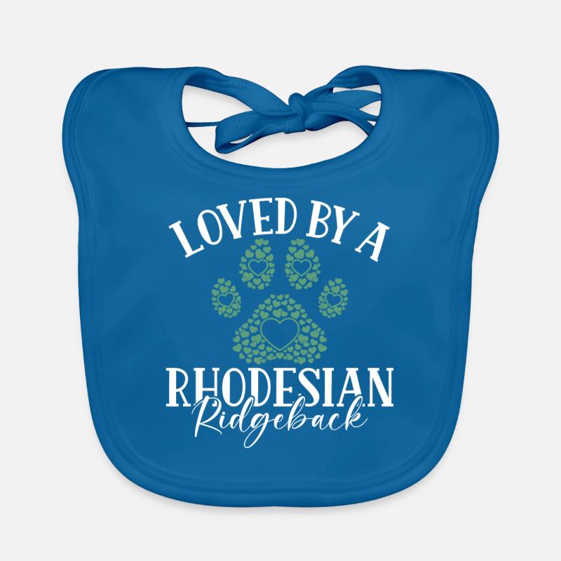 Cadeaux de Rhodesian Ridgeback - Bavoir bio Bébé - bleu paon