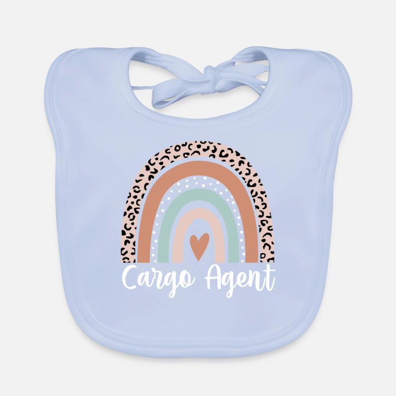 Cargo Agent Rainbow Leopard Funny Cargo Agent Organic Baby Bibs