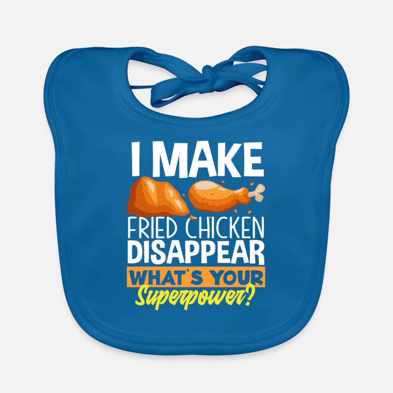 Fried Chicken Superpower Organic Baby Bibs