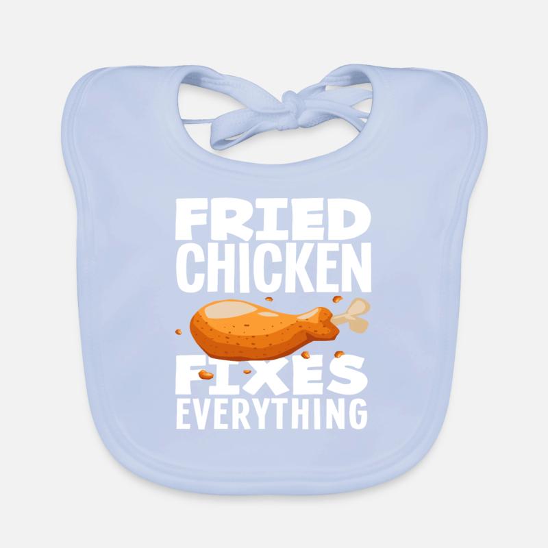 Fried Chicken Solves All Problems Organic Baby Bibs