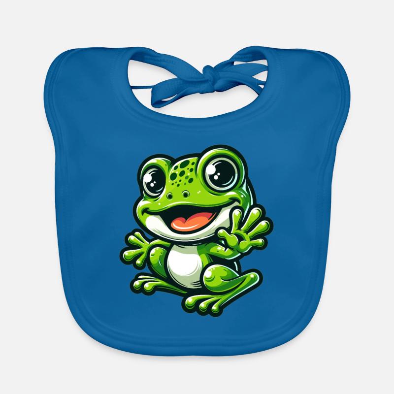 Frog Comic Cute Frog Organic Baby Bibs