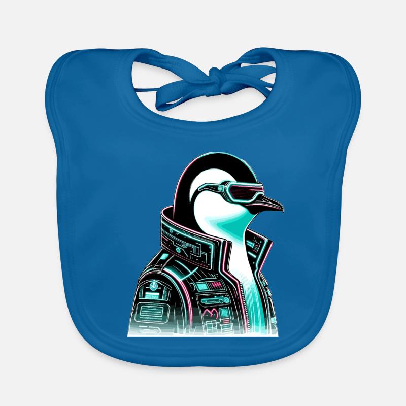 Cyberpunk Pingouin Conception graphique Bavoir bio Bébé