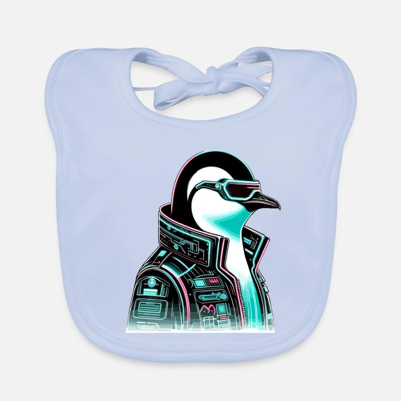 Cyberpunk Pingouin Conception graphique Bavoir bio Bébé