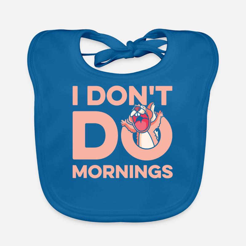 Écureuil Drôle Je ne fais pas les matins Bavoir bio Bébé