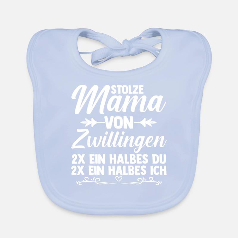 Mutter Mama von Zwillingen Zwillingsmama Baby Bio-Lätzchen