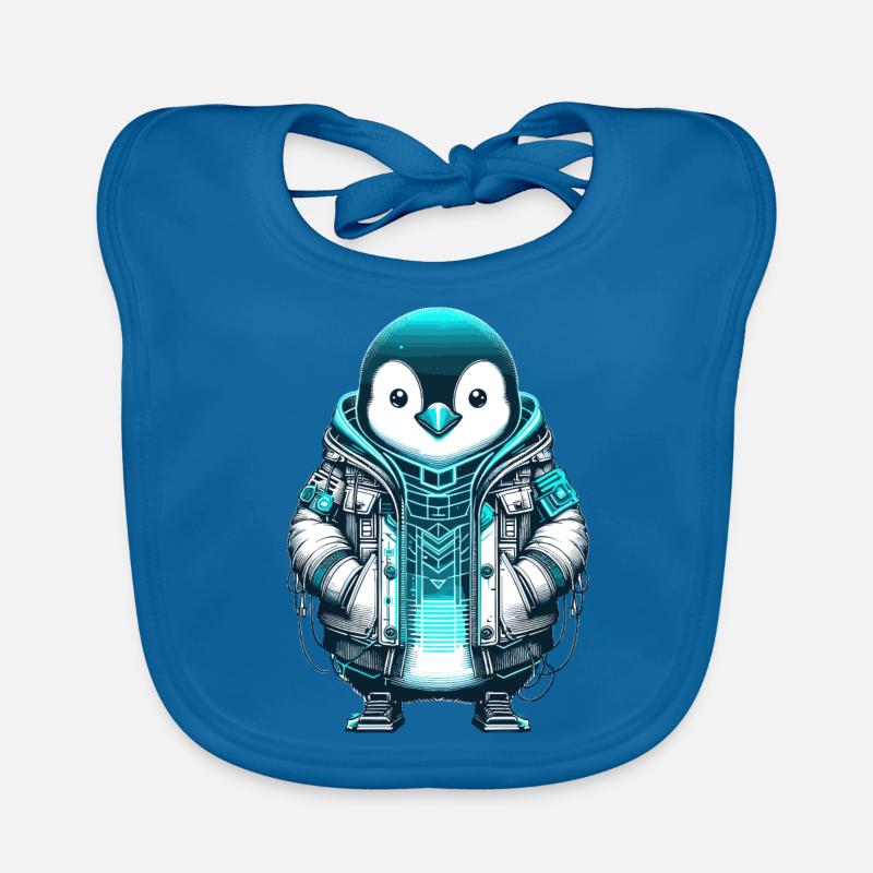 Cool Synthwave Cyberpunk pingouin amant cadeau Bavoir bio Bébé
