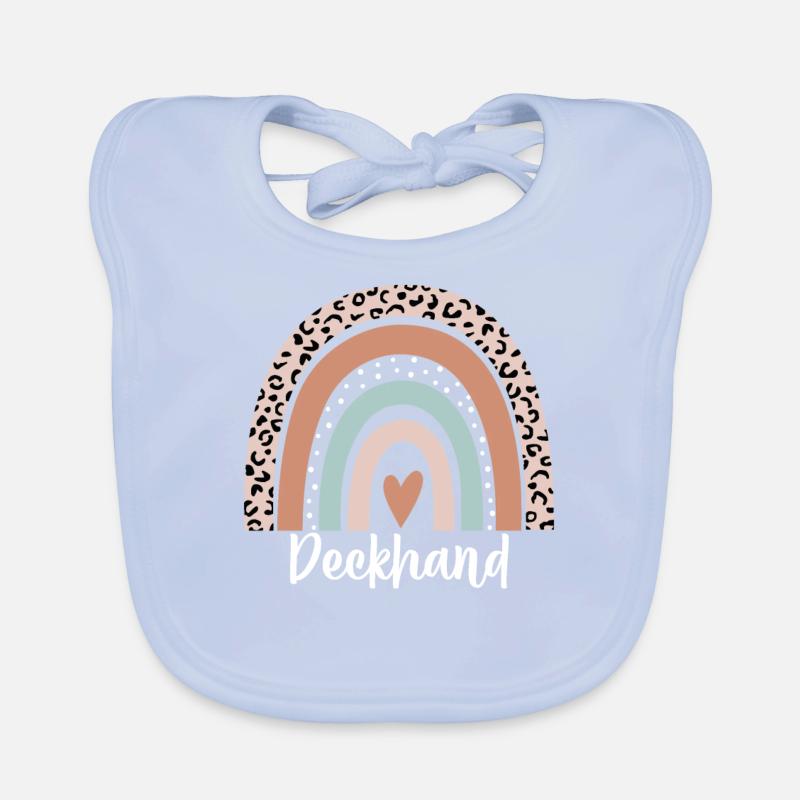Deckhand Regenbogen Leopard Lustiger Decksmann Baby Bio-Lätzchen