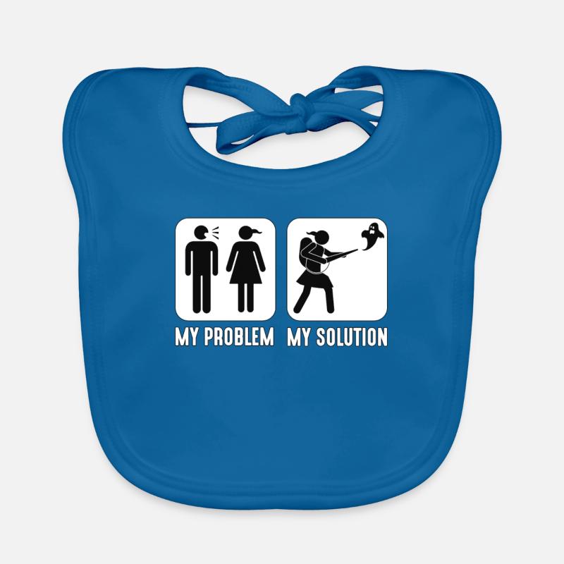 Ghost Hunter My Problem My Solution Pictogram Mom Baby Bio-Lätzchen