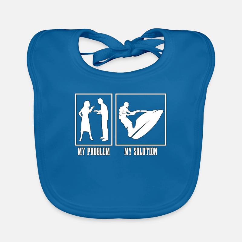 Jet Skier My Problem My Solution Pictogram Dad Mom Baby Bio-Lätzchen