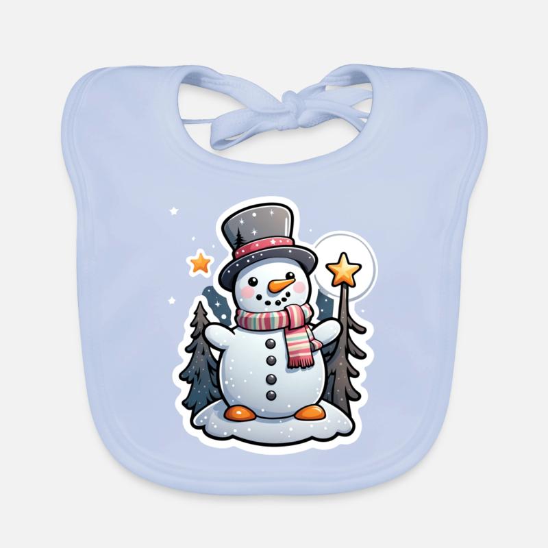 Schneemann Baby Bio-Lätzchen