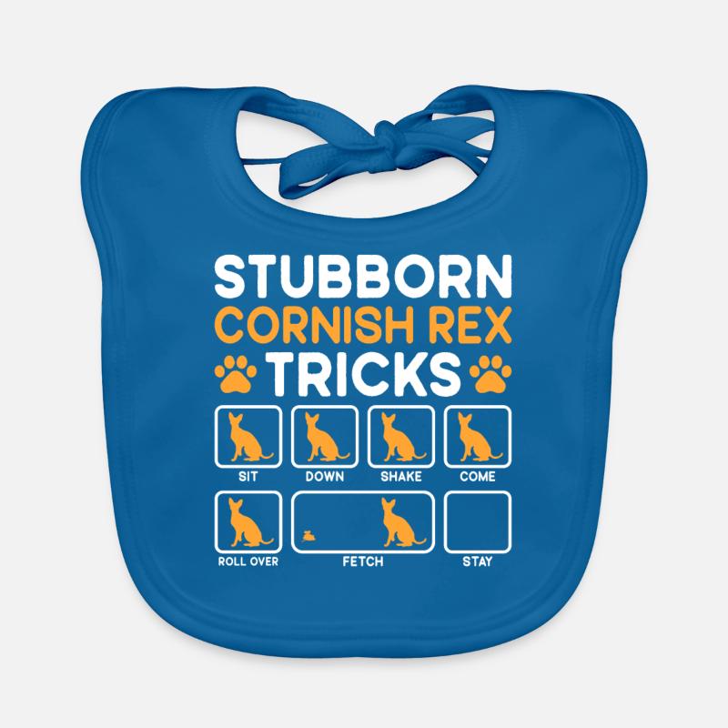 Stubborn Tricks Cornish Rex Cat Organic Baby Bibs