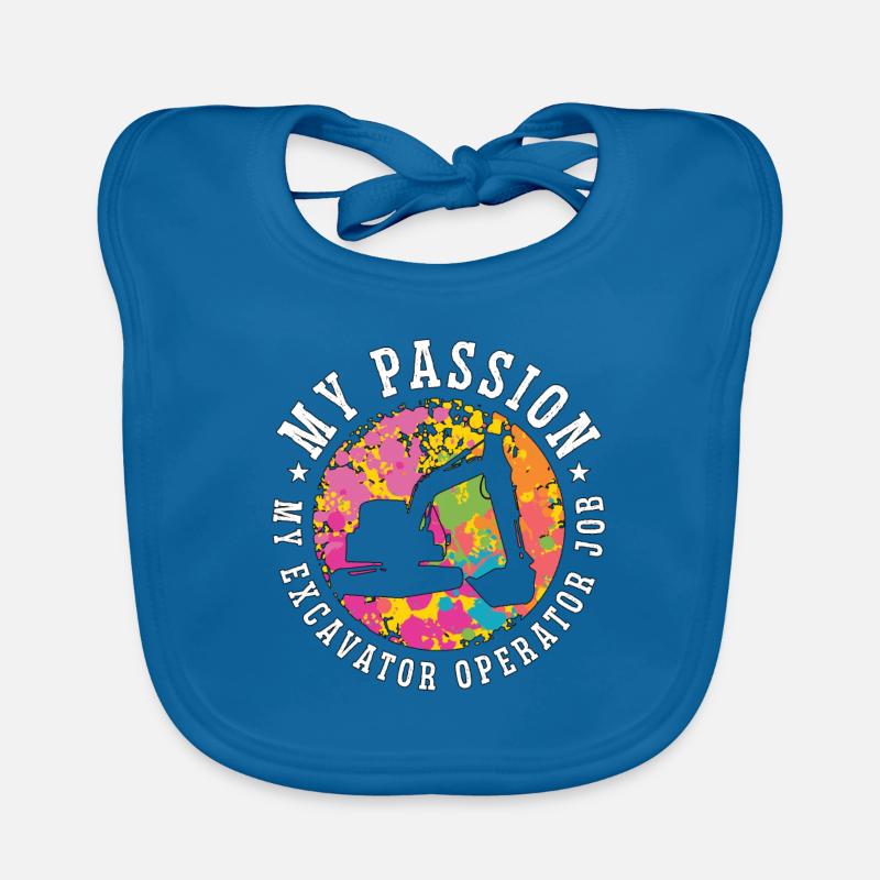 Excavator Operator My Passion My Digger Operator Baby Bio-Lätzchen