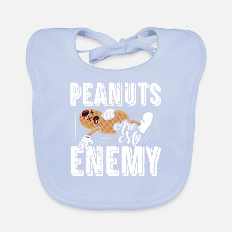Peanuts Are My Enemy Awareness Nut Allergic Organic Baby Bibs