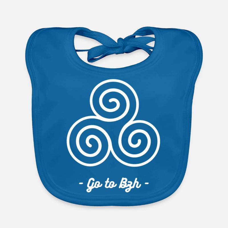 Triskell Profond - Bavoir bio Bébé - bleu paon