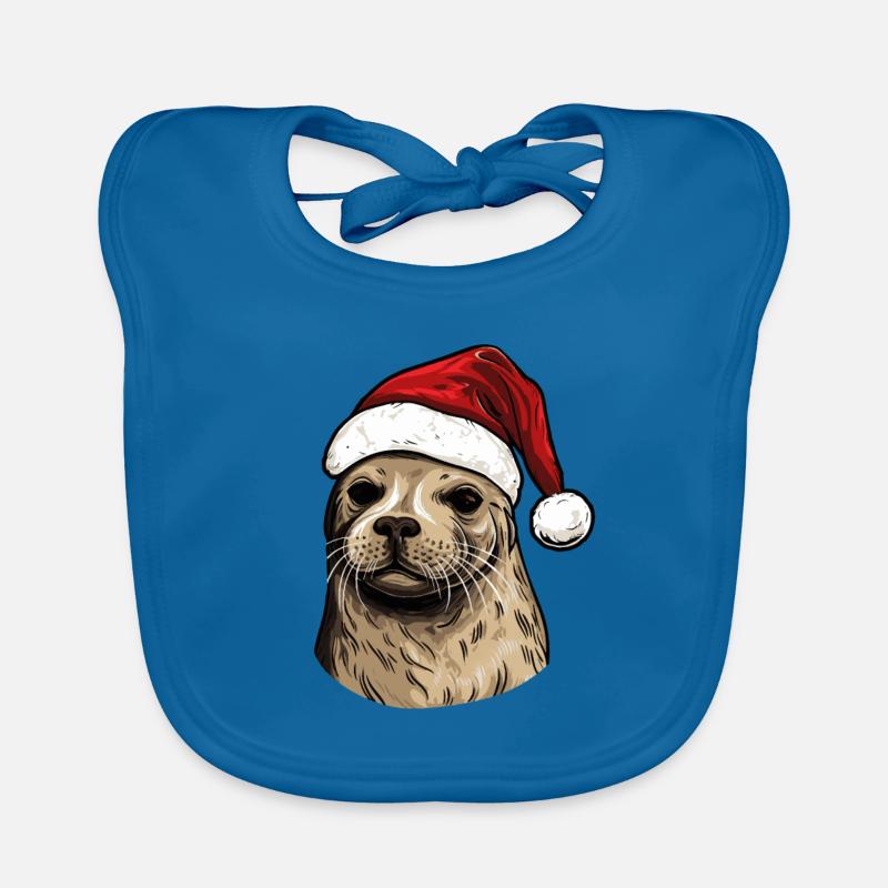 Tête d’animal de Noël de phoque de phoque Bavoir bio Bébé