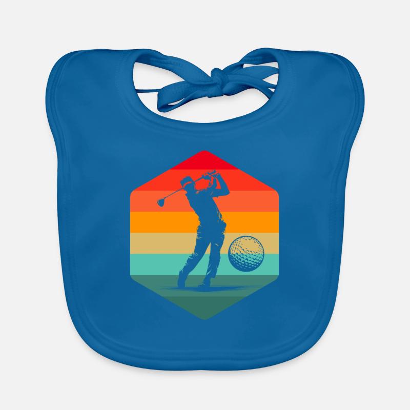 Golf Golfer Golfen - Baby Bio-Lätzchen - Pfauenblau
