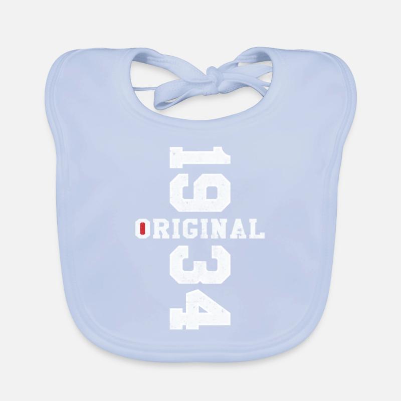 Original 1934 Retro 90th Anniversary Gift Organic Baby Bibs