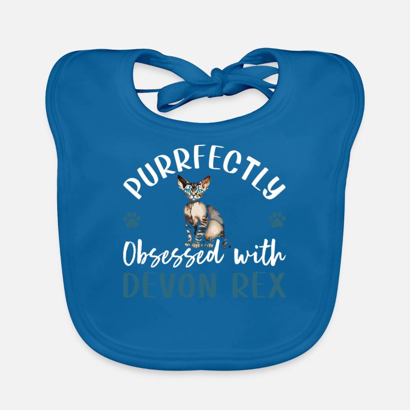 Purrfectly Obsessed With Devon Rex Organic Baby Bibs